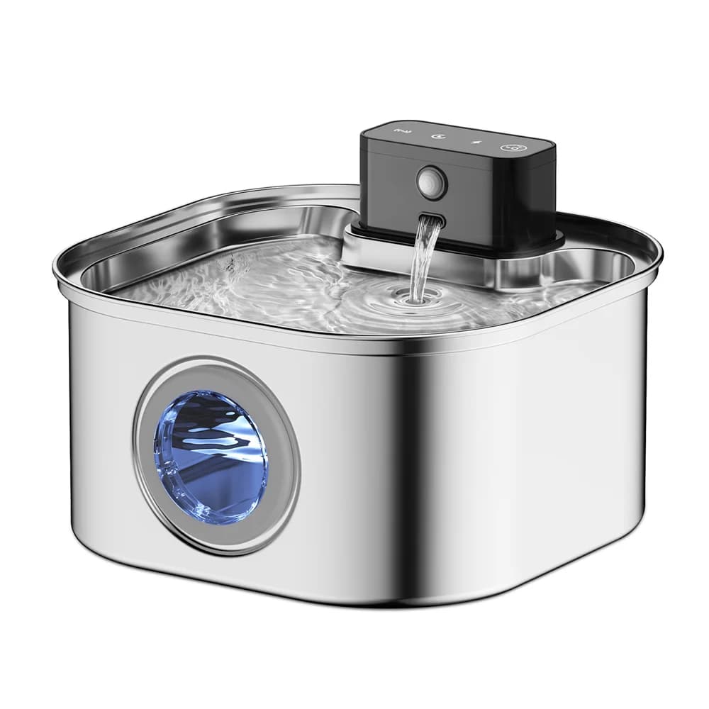 Stainless Steel Wireless Recharging Sensor Cat Water Fountain Auto Drinking Fountain For Cats Dog Drinker Pet Dispenser Bowl