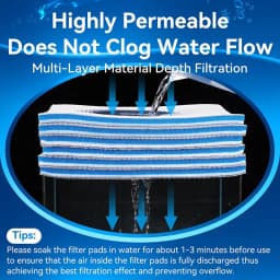 Aquarium 8D Filter Media Sponge Pad, Reusable Multi-Layer Foam Filter Floss for Pond Shrimp Fry Fish Tank Filters Accessories