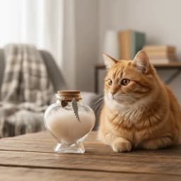 Heart-Shaped Pet Hair Storage Bottle Glass Corked Lid Cat Funeral Urn Transparent Pet Fur Keepsake Jar Pet Cremation