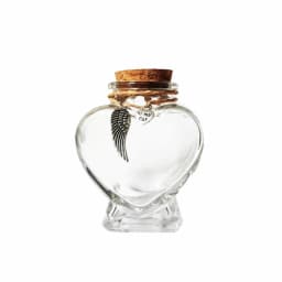 Heart-Shaped Pet Hair Storage Bottle Glass Corked Lid Cat Funeral Urn Transparent Pet Fur Keepsake Jar Pet Cremation
