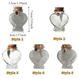 Heart-Shaped Pet Hair Storage Bottle Glass Corked Lid Cat Funeral Urn Transparent Pet Fur Keepsake Jar Pet Cremation