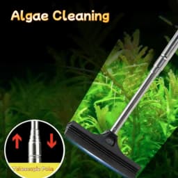 Telescopic Aquarium Scraper Brush Multi-Purpose Cleaning Tool for Algae And Debris Removal Adjustable Reach for Fish Tank