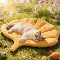 Stylish Leaf Pet Cushion Reversible Soft Washable Non Slip Bed Mat for Cats Dogs Indoor Travel Camping Comfort Travel Gear
