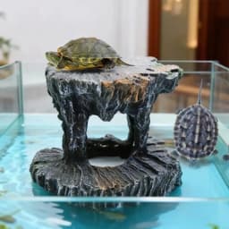 Resin Turtle Basking Platform Sturdy Non-Toxic Reptile Hiding Cave Natural Mountain Cave Artificial Rock Cave Terrarium Decor
