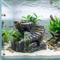 Resin Turtle Basking Platform Sturdy Non-Toxic Reptile Hiding Cave Natural Mountain Cave Artificial Rock Cave Terrarium Decor