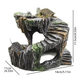 Resin Turtle Basking Platform Sturdy Non-Toxic Reptile Hiding Cave Natural Mountain Cave Artificial Rock Cave Terrarium Decor