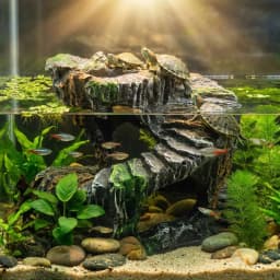 Resin Turtle Basking Platform Sturdy Non-Toxic Reptile Hiding Cave Natural Mountain Cave Artificial Rock Cave Terrarium Decor