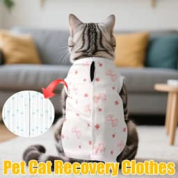 Soft Material Cat Recovery Clothes Adjustable Heart Print Cat Protective Vest Wound Protection Anti Scratching Weaning Jumpsuit