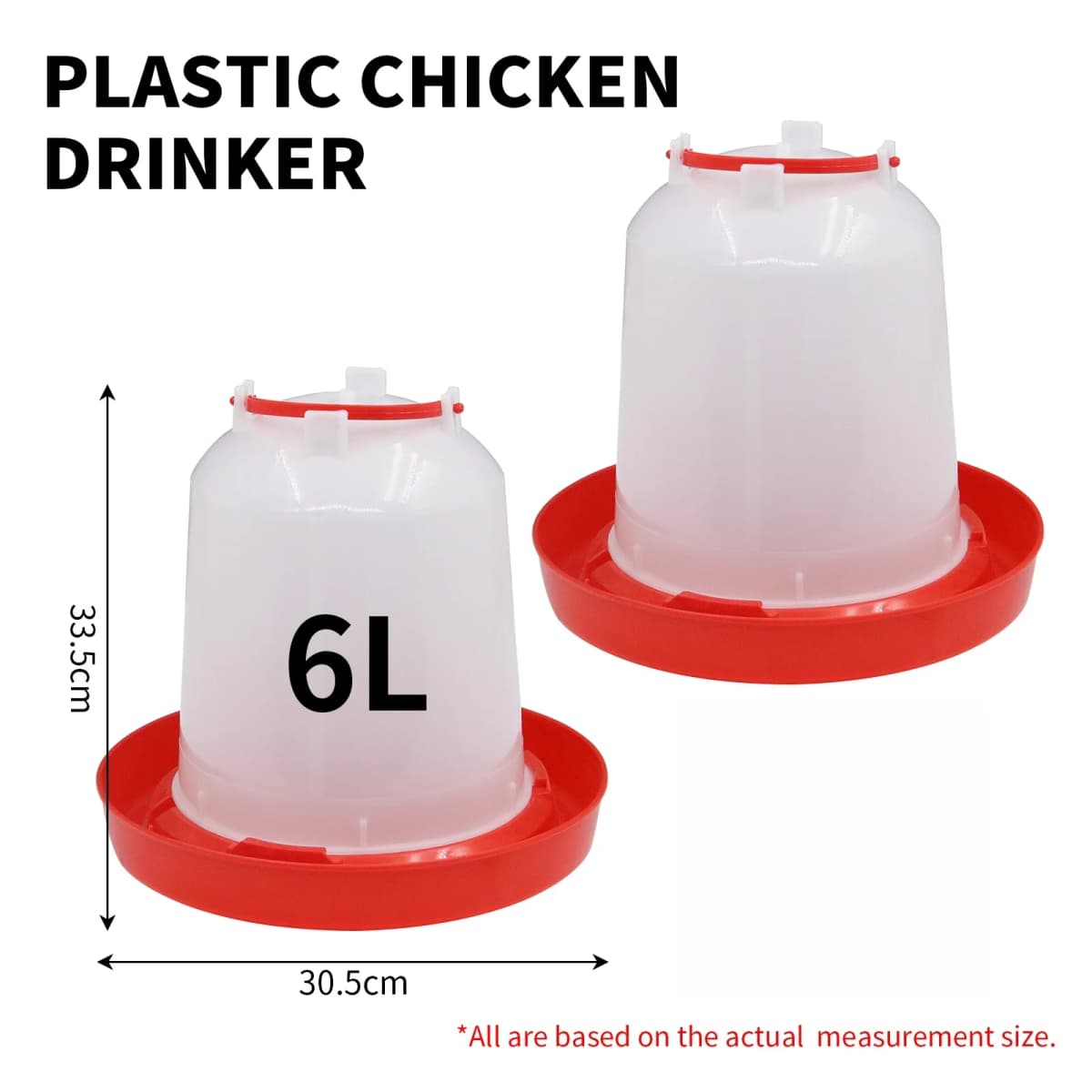 6L Automatic Chicken Coop Water Bucket Dispenser Poultry Water Dispenser Waterer Plastic Poultry Drinking Bucket Supply