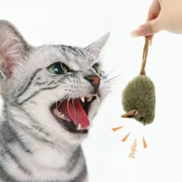 Interactive Squeaky Mouse Cats Toy Plush Realistic Funny Self Play Automatic Chirping Durable Bite Resistant Pet Cat Kitten Toys