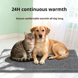 Self Warming Cat Bed, Extra Warm Self Heating Pad for Cats & Dogs, Anti-Slip Thermal Pet Mat, Washable Cover, Not Electric, Grey