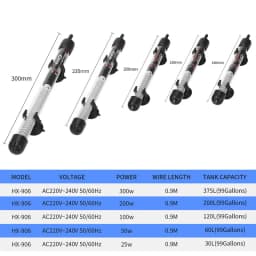 【EU Plug Adjustable Temperature Thermostat Heater Rod Glass Aquarium Heater 25-300W Submersible Fish Tank Water Heating Rod】