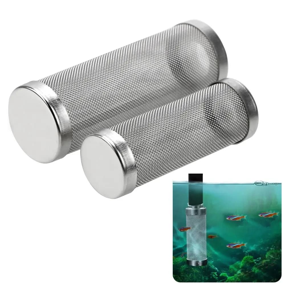 Cylinder Aquarium Inflow Inlet Filter Useful Durable Aquarium Filter Stainless Steel 12mm/16mm Water Inlet Protective Sleeve