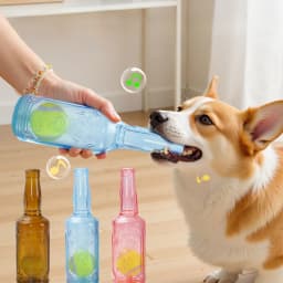 Dog Chew Toy TPR Bite-resistance Beer Bottle with Tennis Ball Toy Puppy Teeth Grinding dog Chewing Squeaky Interactive Toys