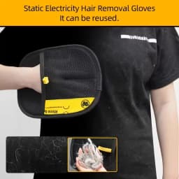 Double-Sided Pet Hair Removal Brush & Grooming Gloves - 2-in-1 Cat & Dog Deshedding Tool, Lint Remover for Home