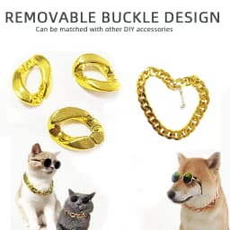 Pet Big Gold Chain Collar Adjustable Premium Dog Necklace & Cat Collar For High-End Aesthetic Richer Style Decorations Collar