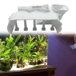 3D Printing Fish Tank Cave Simulated Viewing Ports Aquarium Cave Tunnel Natural Landscapes Plastic Fish Hiding Shelter Amphibian