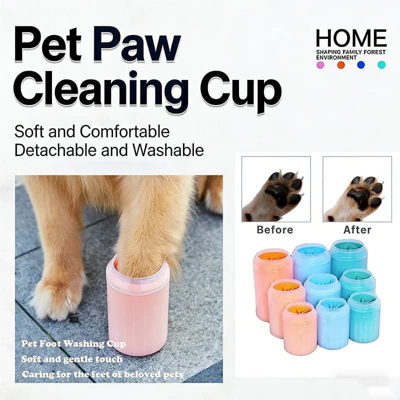 Dog Paw Cleaner Cup Soft Silicone Combs Portable Outdoor Pet Foot Washer Paw Clean Brush Quickly Wash Foot Cleaning Bucket