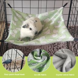 NEW 3 Size Creative Double-sided Guinea Pig Hammock Ice Silk Skin-Friendly Hamster Hammock 4 Hooks Hanging Small Pet Supplies