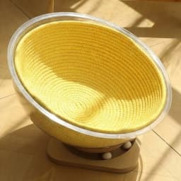 Removable Round Nest Pad Breathable Cotton Rope Woven Capsule Cat Bed Mat Scratch Proof Washable Woven Rattan Basket