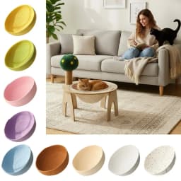 Removable Round Nest Pad Breathable Cotton Rope Woven Capsule Cat Bed Mat Scratch Proof Washable Woven Rattan Basket