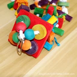 Colorful Wooden Parrot Chew Toys, Interactive Bite Bird Toys with Various Shapes for Large Parrots Pet Supplies