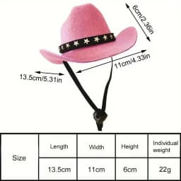 1 Charming Mini Pet Cowboy Hat - Perfect for Small Dogs and Cats, Ideal for Holiday Outings with Pets