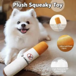 Funny Pet Toys Cigar Big Smoke Plush Squeak Dog Chew Toy Interactive Chew Resistant Fake Cigarette Design for Interactive Play