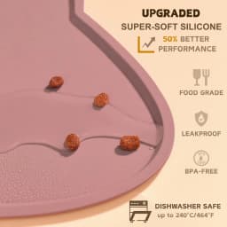 Pet Feeding Mat For Dogs & Cats, Thin Silicone Waterproof Cat Food Mat Cat Bowl Mat With Raised Edge, Cat Placemat