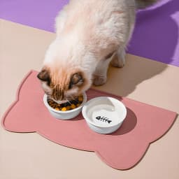 Pet Feeding Mat For Dogs & Cats, Thin Silicone Waterproof Cat Food Mat Cat Bowl Mat With Raised Edge, Cat Placemat