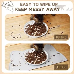 Pet Feeding Mat For Dogs & Cats, Thin Silicone Waterproof Cat Food Mat Cat Bowl Mat With Raised Edge, Cat Placemat