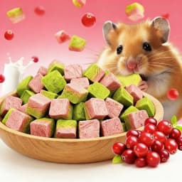 Hamster snacks, cranberry and beef liver slices, freeze-dried fruit and vegetable grains, nutritious for golden hamsters, dwarf
