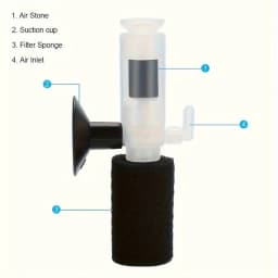 Mini Fish Tank Ecological Bottle Aquarium Filter Oxygen Pump, Built-In Silent Fish Waste Suction Device with High-Density Biochemical Sponge