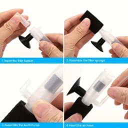 Mini Fish Tank Ecological Bottle Aquarium Filter Oxygen Pump, Built-In Silent Fish Waste Suction Device with High-Density Biochemical Sponge