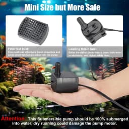 80GPH 300L/H Submersible Water Pump 5W Ultra Quiet Adjustable Flow IPX8 for Aquarium Fish Tank Pond