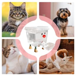 Automatic Smile Face Pet Water Dispenser,Cartoon Fountain Design,Multifunctional Bowl For Cat Dog Puppy Home Living Room Feeding