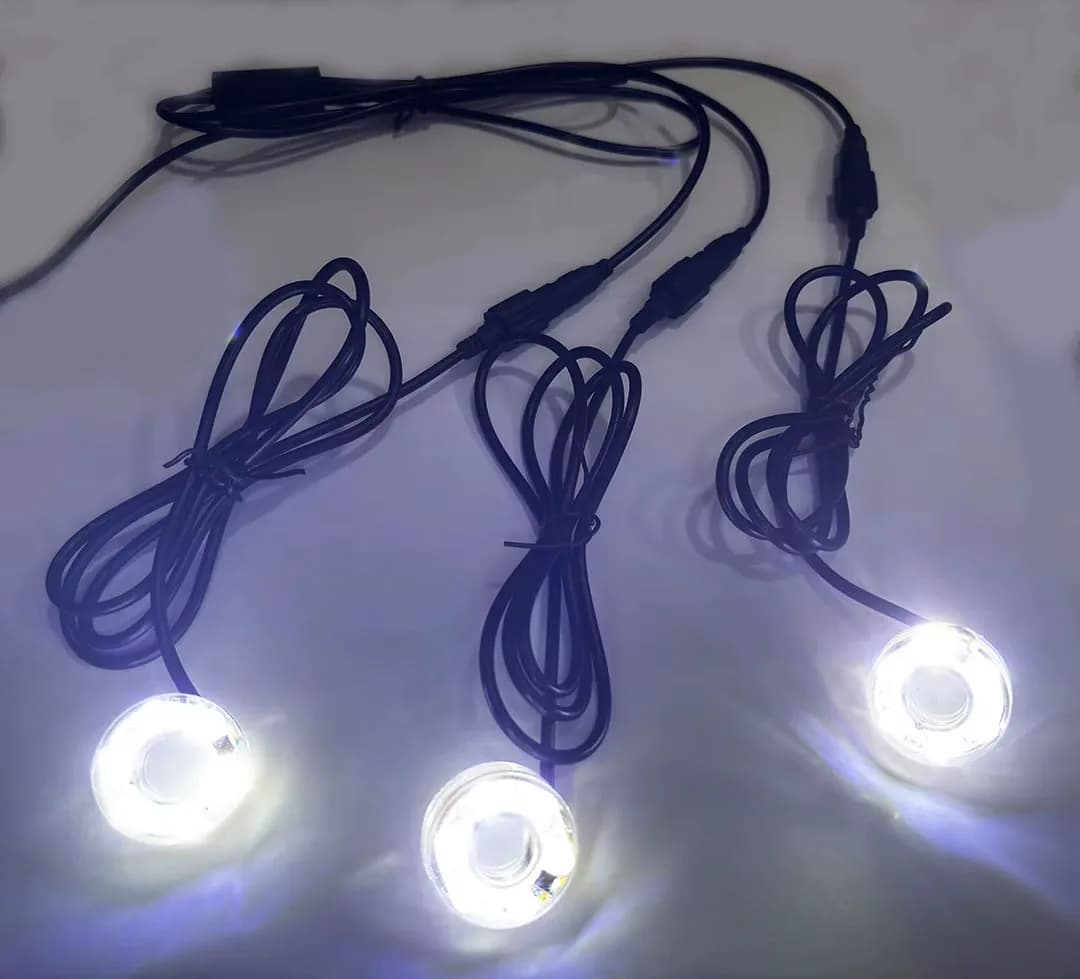 2-Pin 12V Underwater LED Light Ring for Fountain Fish Pond Water Garden 6-LED Replacement Lighting Adapter