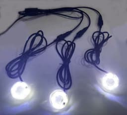 2-Pin 12V Underwater LED Light Ring for Fountain Fish Pond Water Garden 6-LED Replacement Lighting Adapter