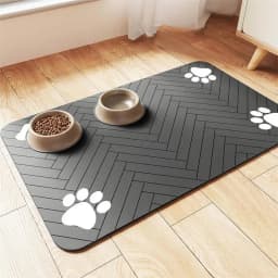 Diatomaceous Mud Pet Placemat Absorbent Water Bowl & Food Mat with Waterproof Quick-Dry Rubber Backing Non-Slip for Home Use