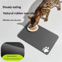 Diatomaceous Mud Pet Placemat Absorbent Water Bowl & Food Mat with Waterproof Quick-Dry Rubber Backing Non-Slip for Home Use