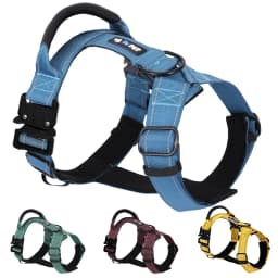 Y-Shaped Dog Harness with Soft Padding, Metal Buckles and Leather Handle Adjustable No Pull Pet Harness for Dogs