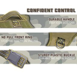 Military Tactical Pull Large Dog Tactical Harness - Durable Military-Style Vest with Reflective Straps & Secure Control Handle