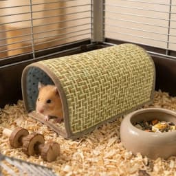 Scratch Resistant Hamster Cool Nest Breathable Weave Cooling Mat Guinea Pig Tunnel Wear Resistant Hiding House Summer Cooling