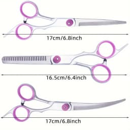5Pcs Professional Dog Grooming Scissors Set Stainless Steel Pet Curved Thinning Shears Kit with Comb Case for Pet Hair Cutting