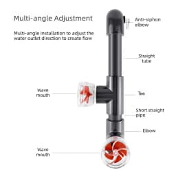 DIY Auto-Rotating 3-Blade Fan Kit for Fish Tank Outlet Tube Accessories Fish Tank Outlet Aquarium Filter Screen Accessories PVC