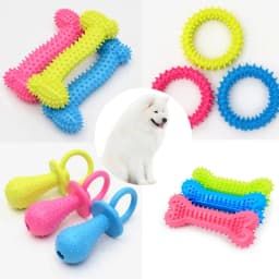 1-10Pcs Pet Chew Toy Soft Rubber Bite-Resistance Bone Shape Teeth Grinding Chewing Toys For Small Dogs Training Pet Supplies