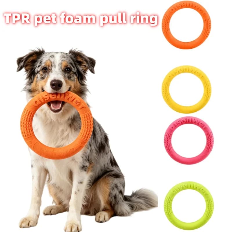 EVA Dog Flying Disc Waterproof Floating Design Chew Resistant Interactive Tug Ring Outdoor Training Fitness Pet Toy