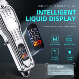 Upgrade Low Noise Dog Clippers for Thick Hair: Rechargeable Metal Blade, 8 Combs, Grooming Kit for Curly Hair (Silvery)