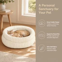 Round Cute Cat Bed for Large Dog Bed Pet Basket Cozy Cat House Super Soft Pet Bed Plush Dog House For Medium Warm Sleep Kitten