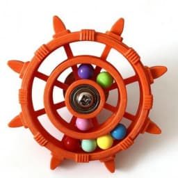 Rudder Shaped Parrot Spinner Rattle Toy Colorful Beads Bite Resistant Bird Cage Toy Plastic Parrots Rotating Toys Entertainment